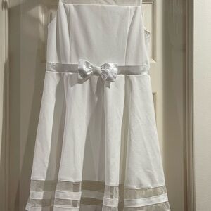 Calvin Klein White Kids Dress with Satin Bow